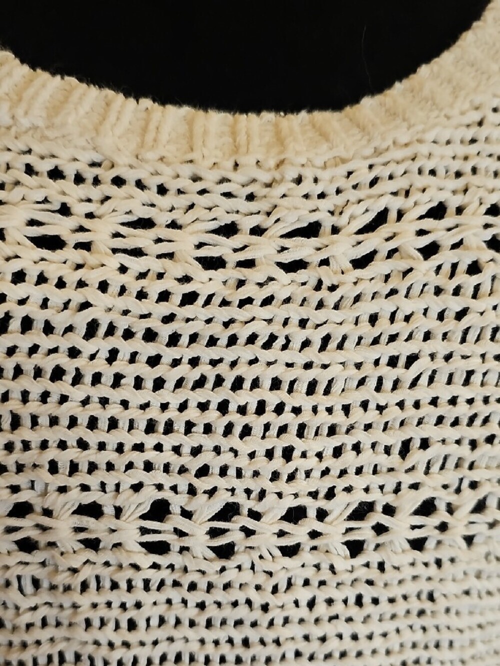 American Eagle Outfitters Cream Open-Knit Scoop Neck Sweater - Picture 5 of 9